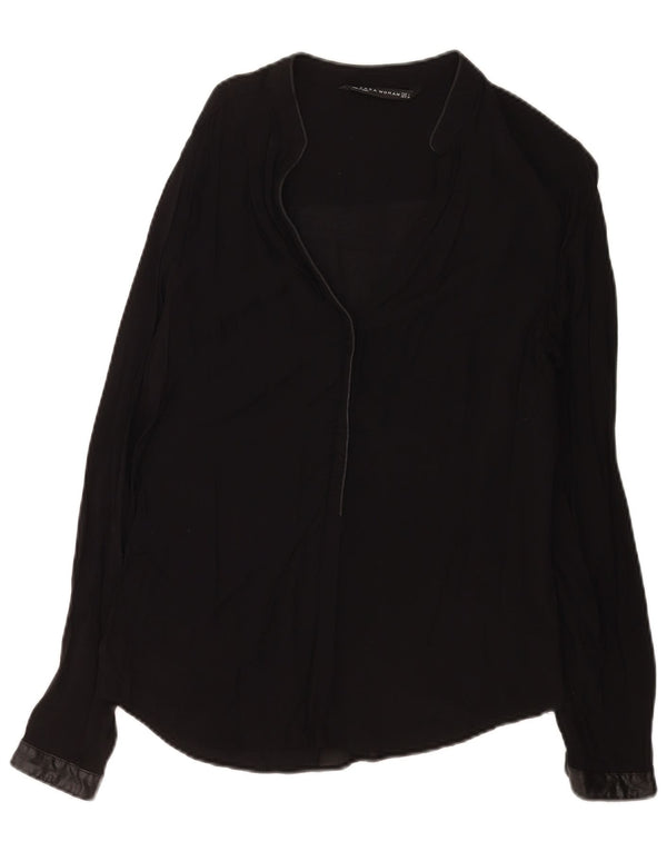 Zara Chemisier à manches longues pour femme UK 14 Large Noir
