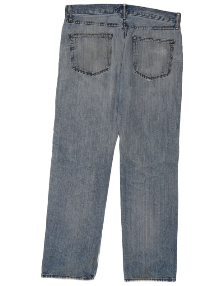 Marks & Spencer Herre Distressed Regular Straight Jeans W36 L31 Blue Cotton