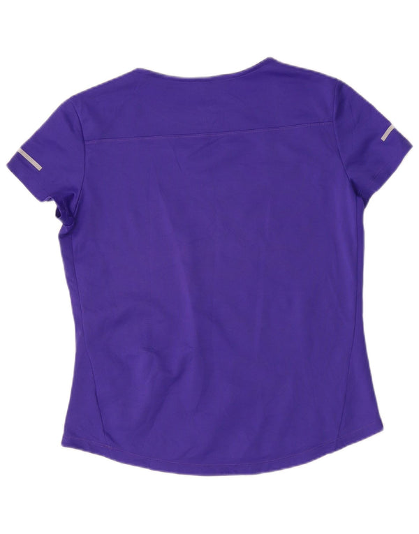 Adidas Damen Climalite T-Shirt Top UK 16 Large Lila Polyester