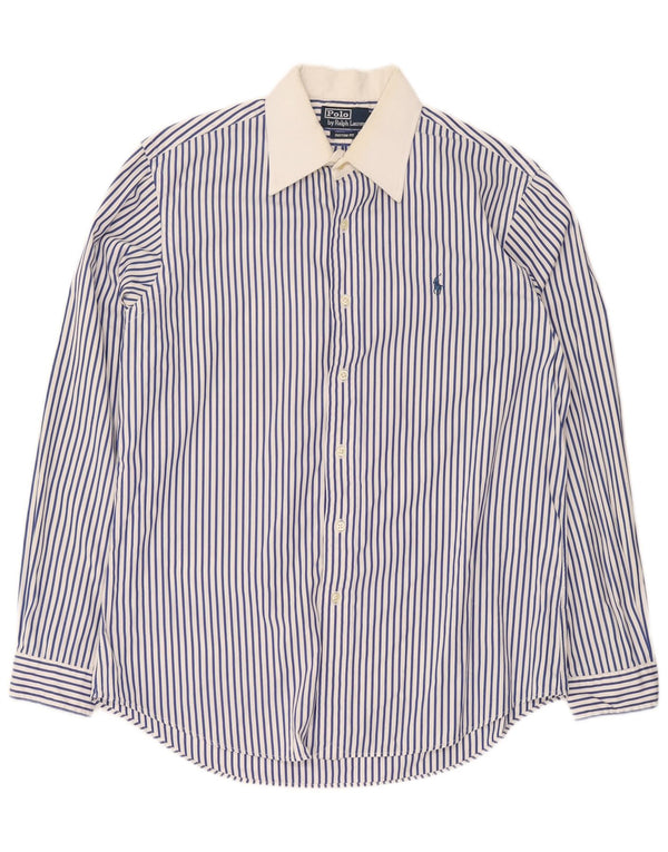 Polo Ralph Lauren Camicia da uomo su misura, grande cotone gessato blu