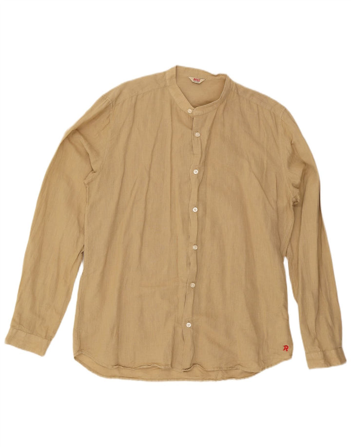Rifle Mens Shirt Large Beige Linen