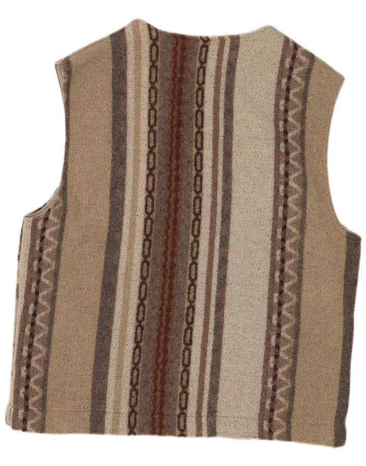 Vintage Mens Utility Gilet UK 38 Medium Grey Geometric Wool