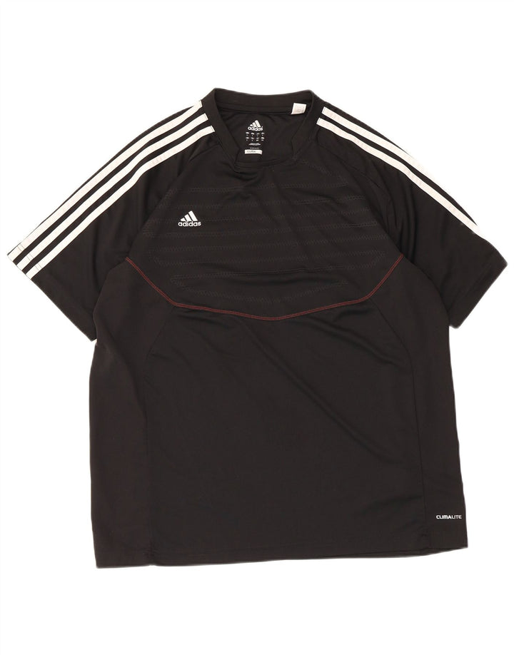 Adidas Mens Climalite T-Shirt Top Large Black Polyester