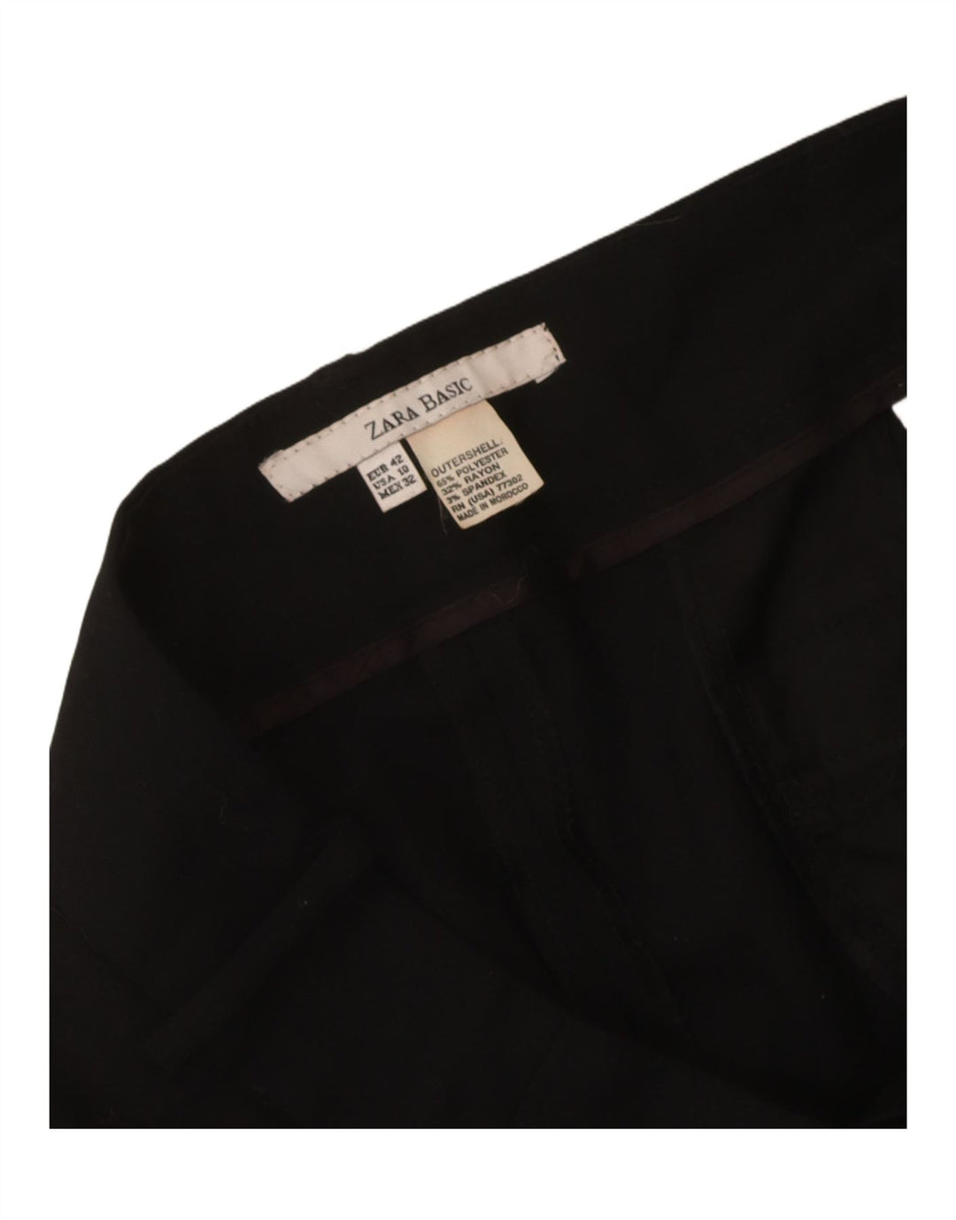Zara Womens Slim Chino Trousers EU 42 Large W32 L30 Black Polyester