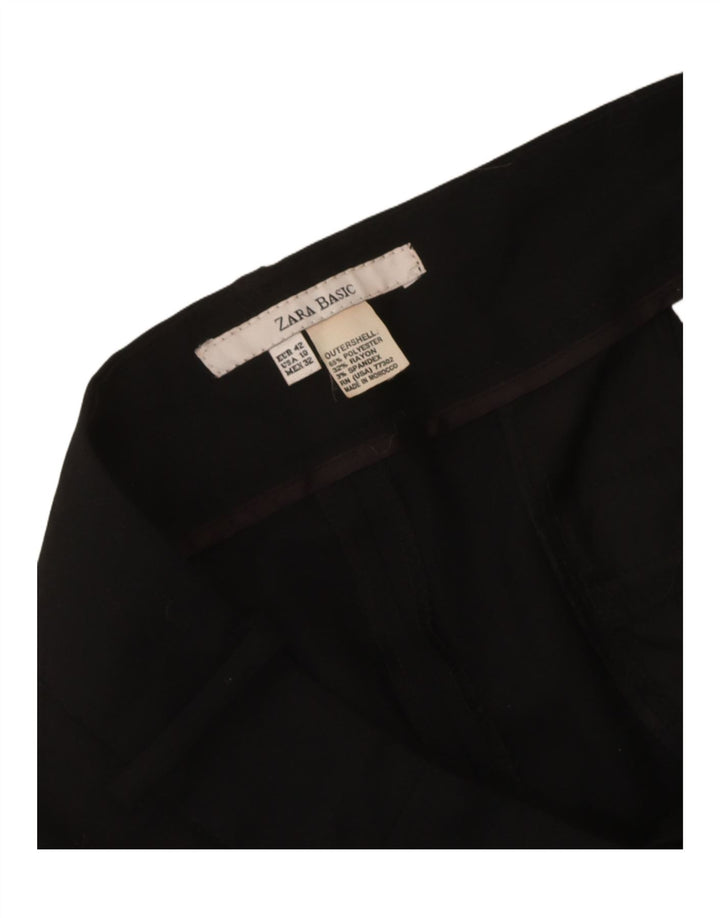 Zara Womens Slim Chino Trousers EU 42 Large W32 L30 Black Polyester