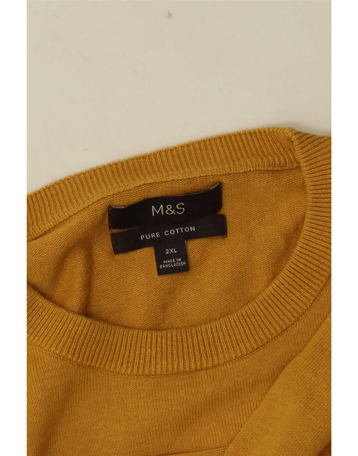 Marks & Spencer - Jersey de cuello redondo para hombre, talla 2XL, color amarillo