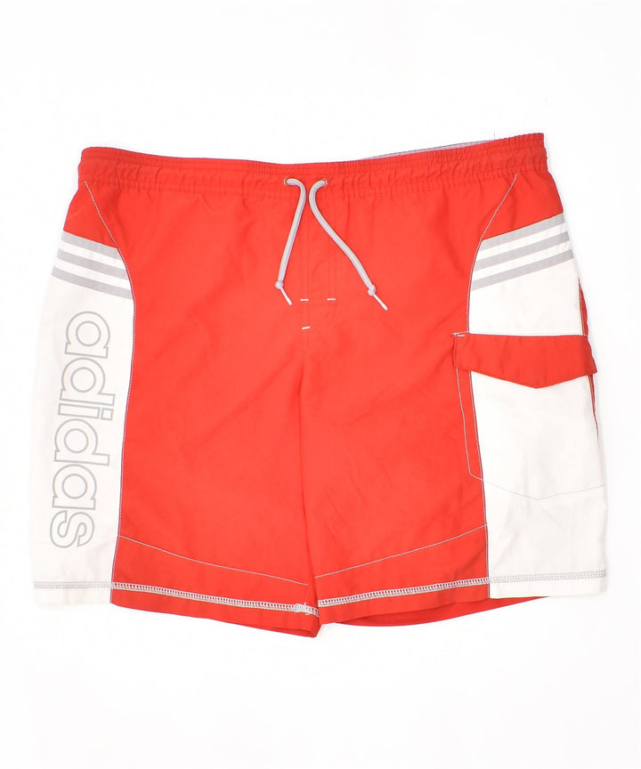ADIDAS Mens Graphic Swimming Shorts Medium Red Polyester