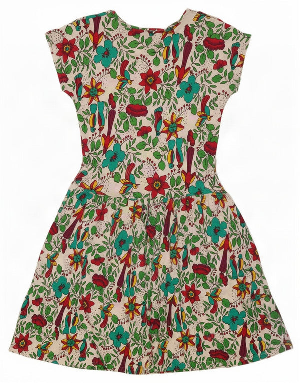 Abito a trapezio da donna del film UK 10 Piccola viscosa floreale bianca