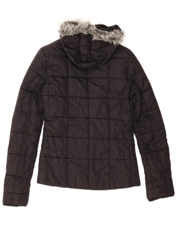Vans Womens Hooded Padded Jacket UK 10 Small Black