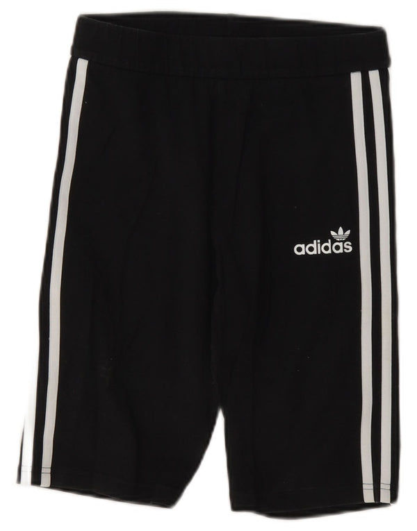 Adidas Damen Sportshorts UK 10 Small Schwarz Baumwolle