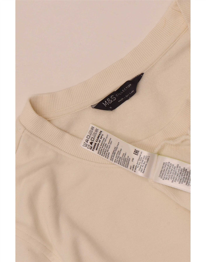 Marks & Spencer Womens Sweatshirt Jumper UK 18 XL White Cotton