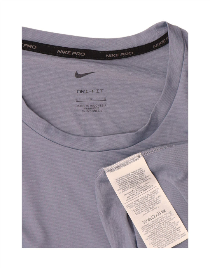 Nike Mens Dri Fit T-Shirt Top Large Blue Polyester