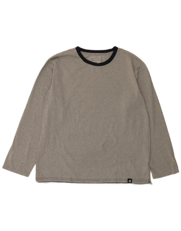 The White Company Camiseta para hombre de manga larga de poliéster color block grande en gris