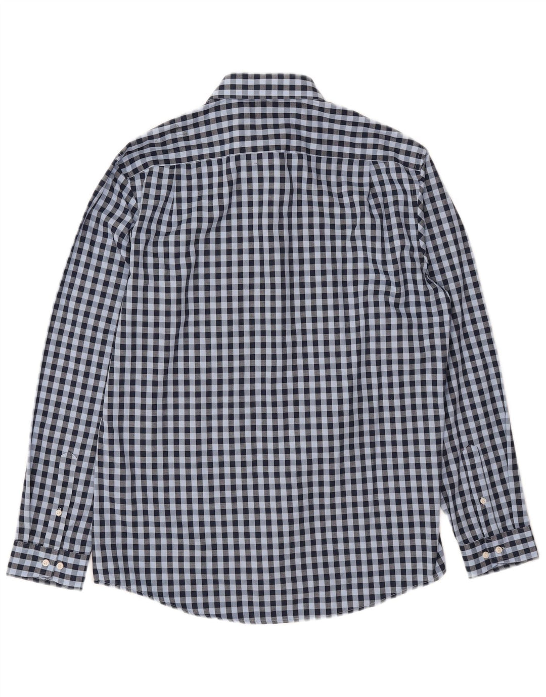 Ben Sherman Mens Shirt Size 16 1/2 Large Blue Gingham Cotton