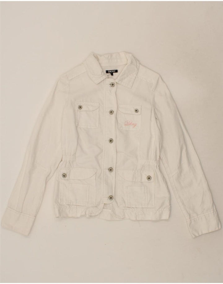 DKNY Girls Utility Jacket 15-16 Years White Cotton Vintage Dkny and Second-Hand Dkny from Messina Hembry 