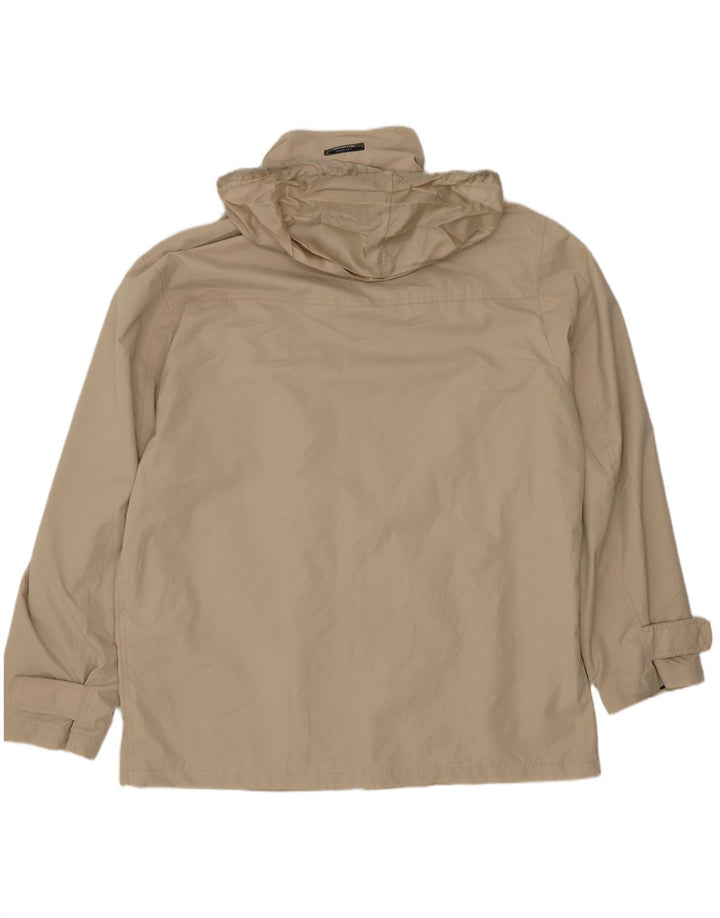 WAMPUM Mens Hooded Rain Jacket UK 42 XL Beige Polyester