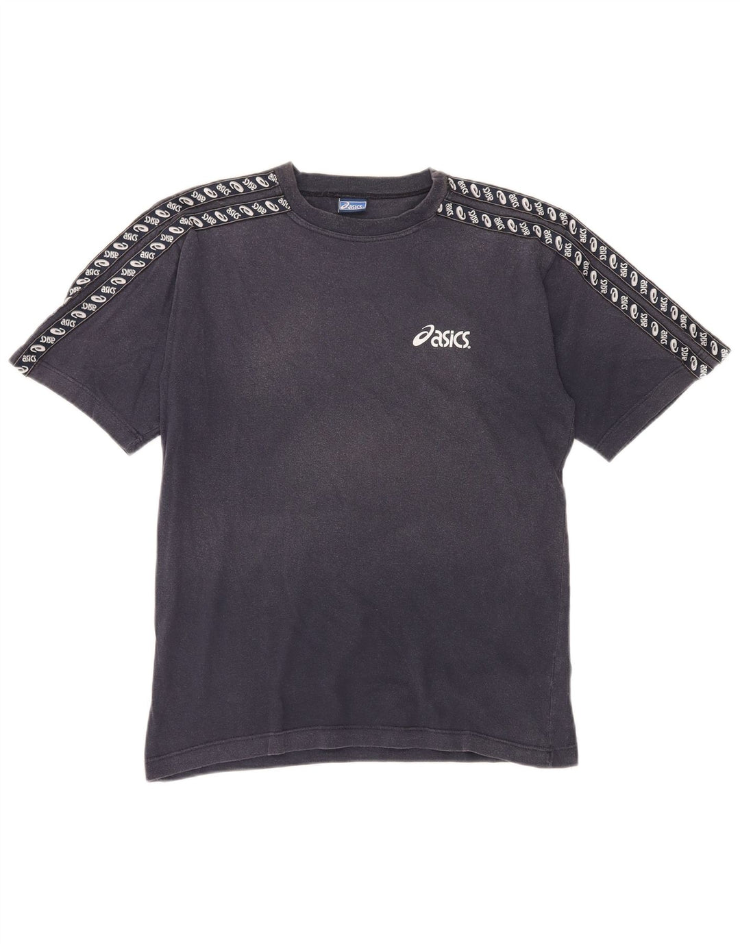 Asics Mens Graphic T-Shirt Top Medium Navy Blue Cotton