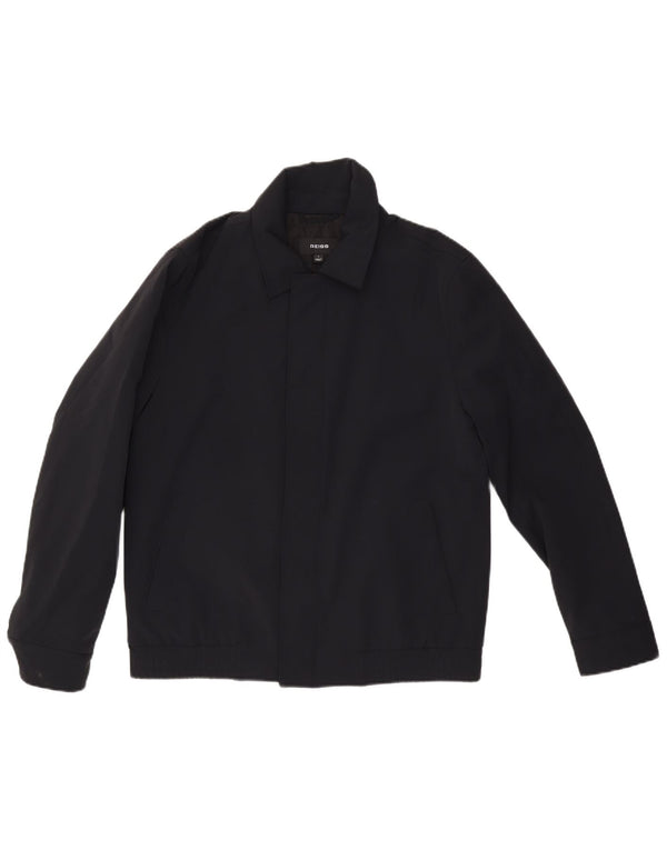 Reiss Mens Bomber Jacket UK 40 Large Black Polyester