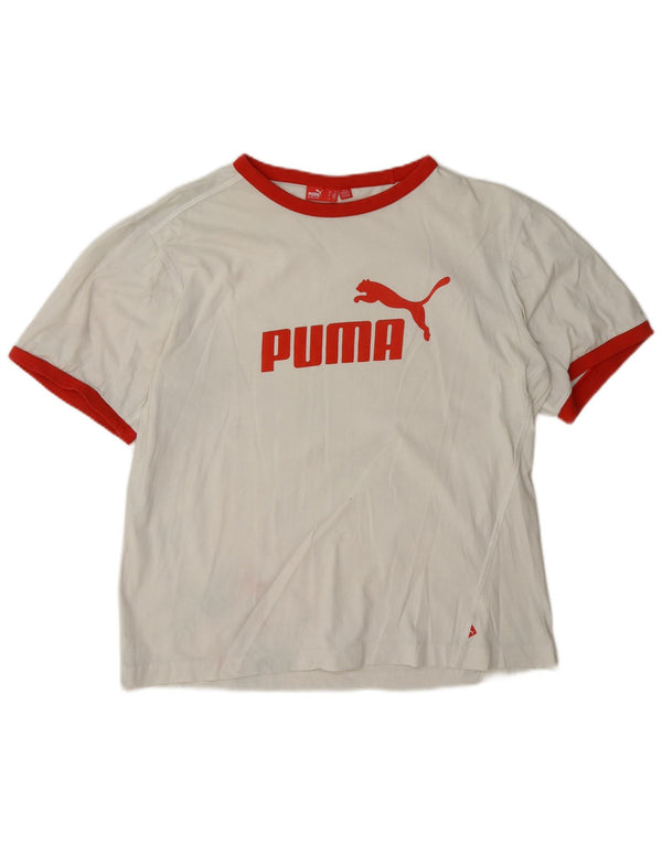 Puma Herre grafisk T-shirt Top Medium White Colourblock