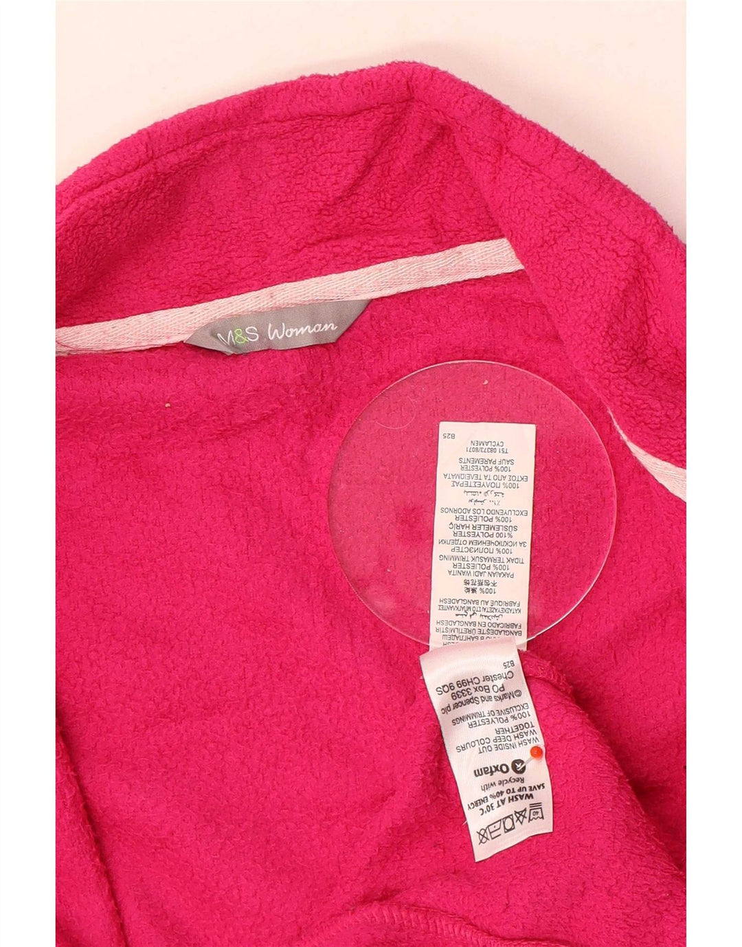 Marks & Spencer Chaqueta polar para mujer UK 46 Grande Poliéster rosa
