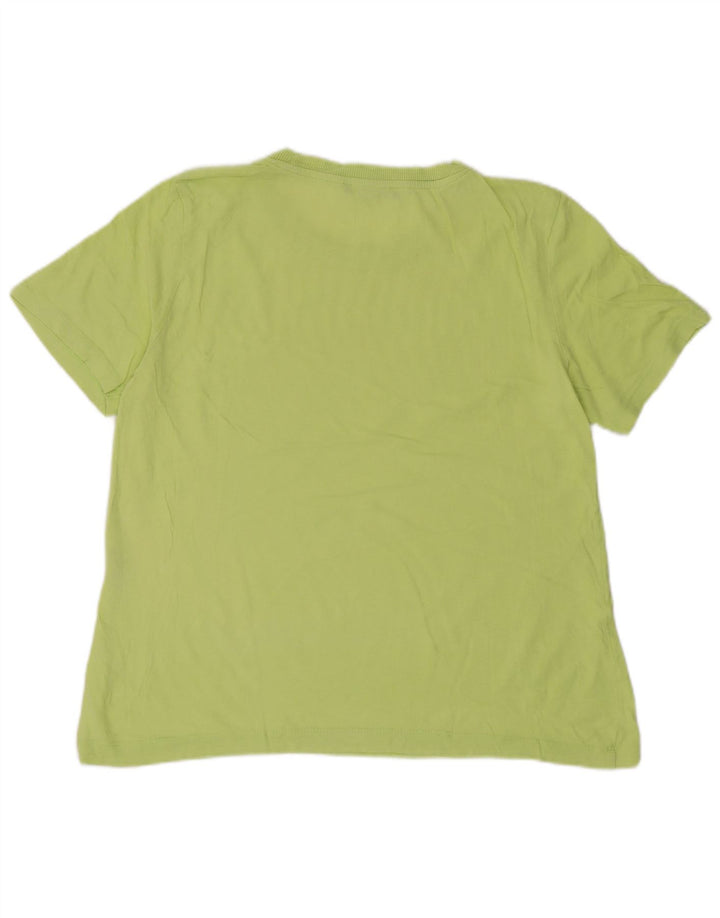 Zara Womens T-Shirt Top UK 12 Medium Yellow Cotton