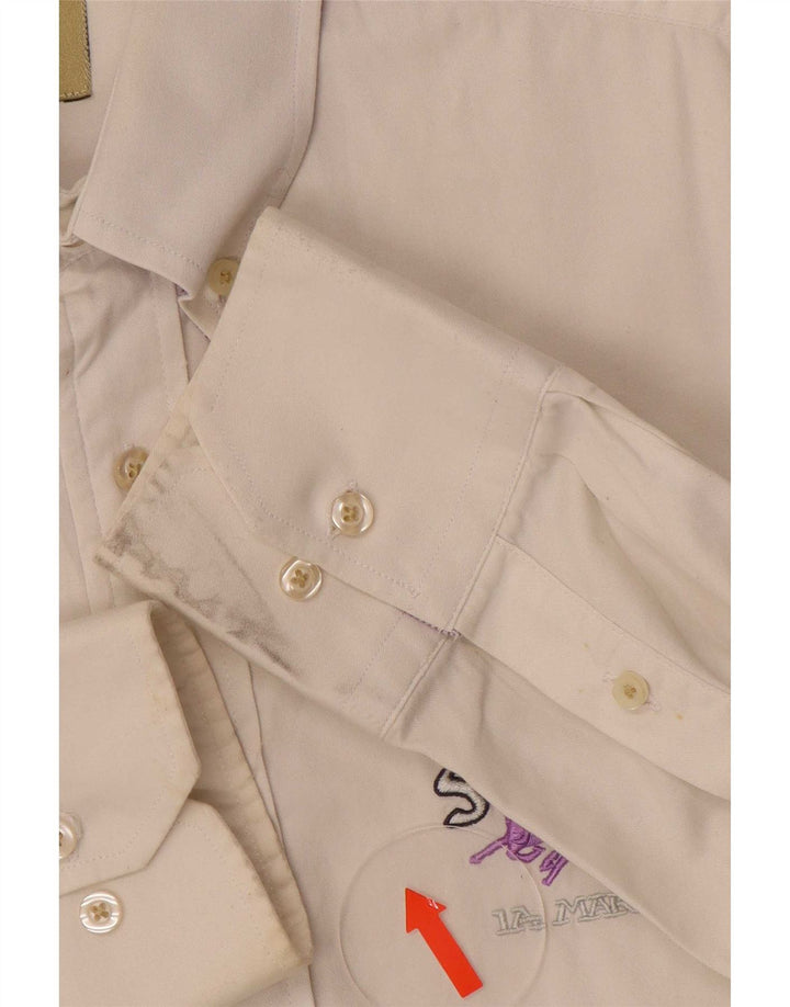 La Martina Mens Graphic Shirt Large White Cotton