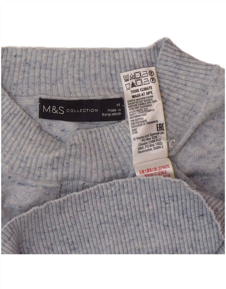 Marks & Spencer Pull à col rond pour femme UK 14 Bleu moyen moucheté
