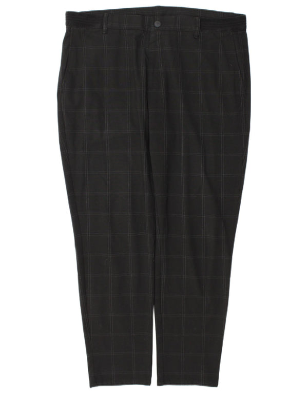 Zara Mens Straight Chino Trousers XL W34 L29 Grey Check