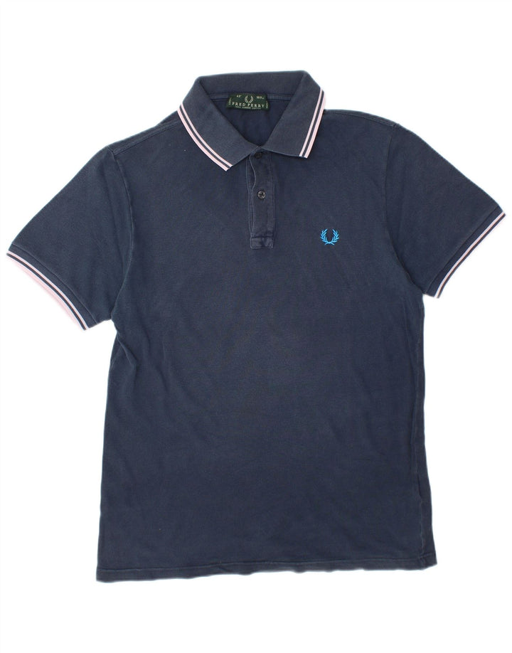 FRED PERRY Ανδρικό πουκάμισο πόλο μεσαίου μπλε βαμβακερό