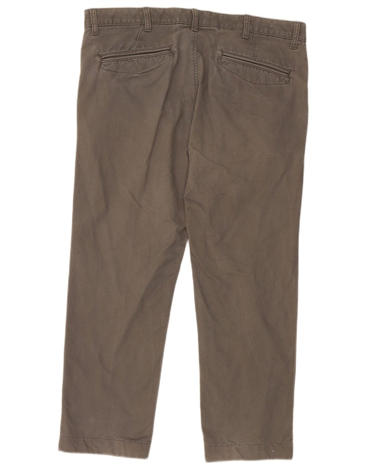 Marks & Spencer Mens Straight Chino Trousers W38 L29 Grey Cotton