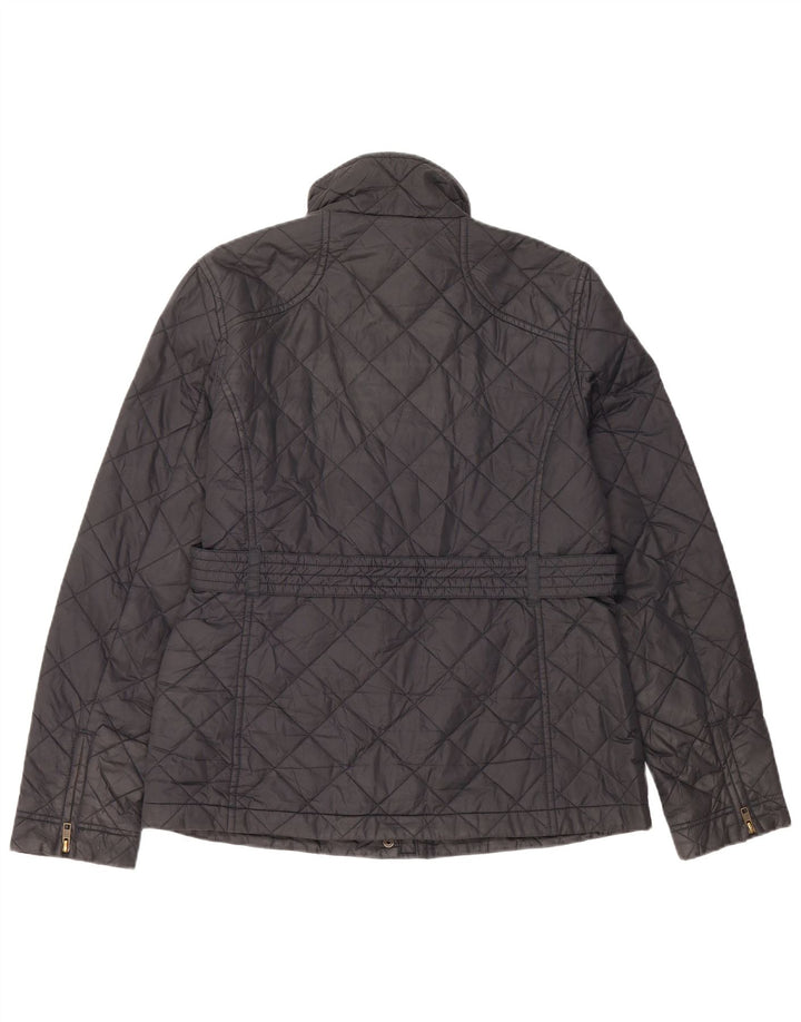 Jack Wills Womens Quilted Jacket UK 14 Large Black Nylon