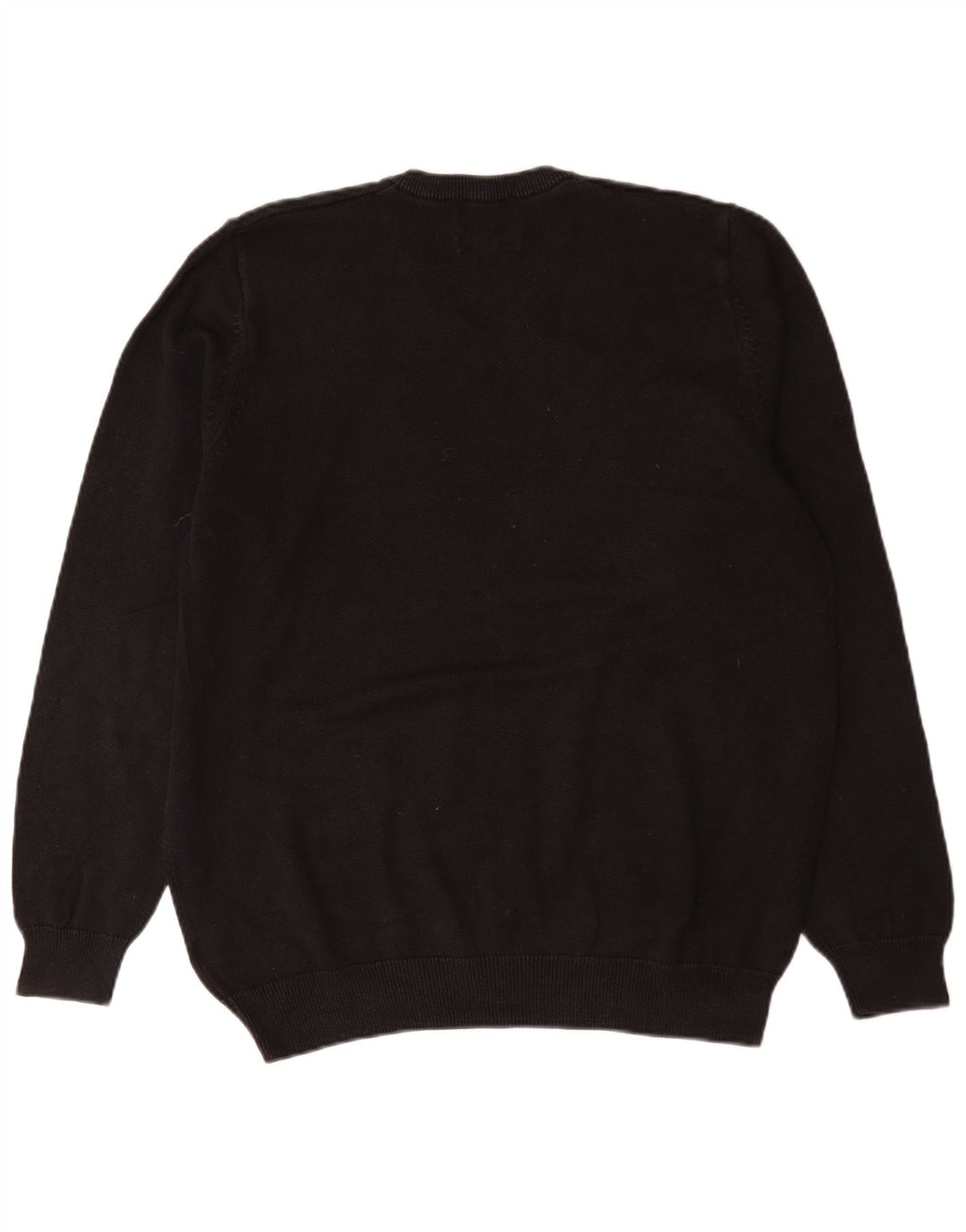 Marks & Spencer Mens V-Neck Jumper Sweater Large Black Cotton