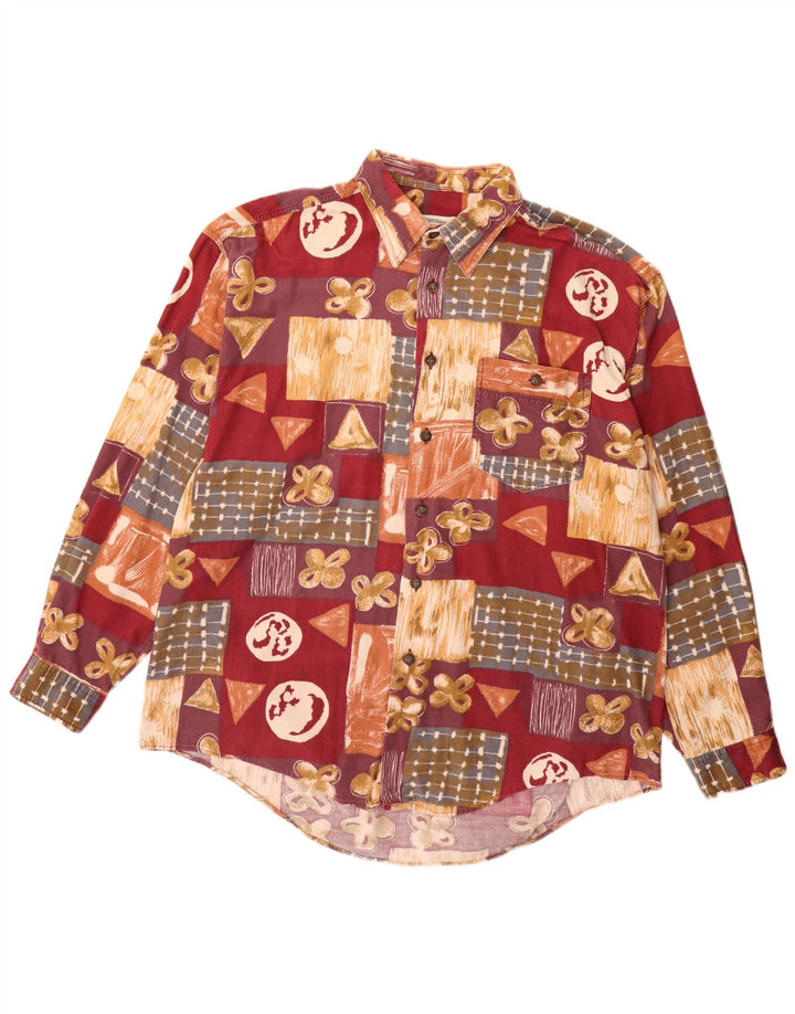 MCNEAL Herre Corduroy Shirt XL Burgundy Patchwork
