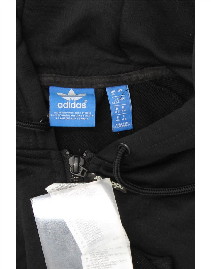 Adidas træningsdragt til kvinder, topjakke UK 16 Large Black Colourblock Polyester