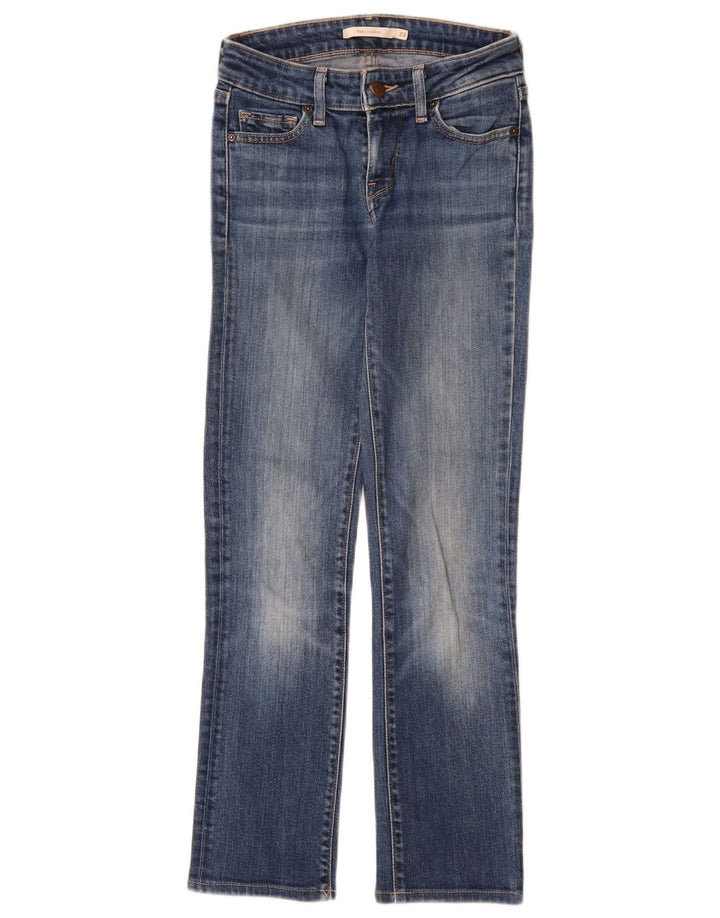 Levi's Womens 714 Straight Jeans Size 23 W23 L28 Blue Cotton