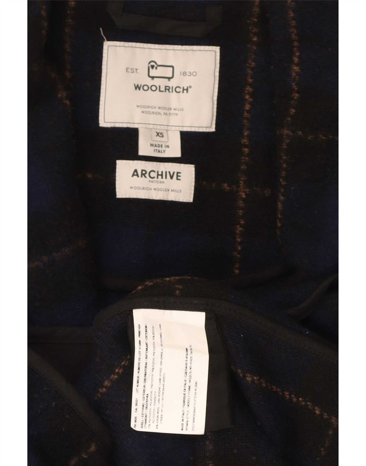 Palton supradimensionat pentru femei Woolrich UK 6 XS poliester cu carouri bleumarin