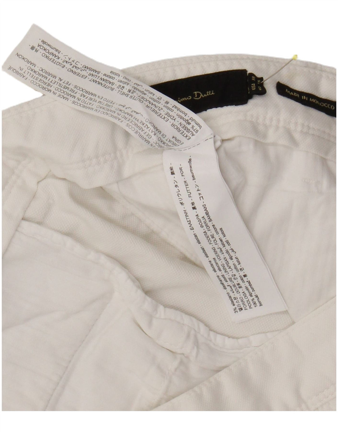 Massimo Dutti Mens Chino Shorts EU 46 XL W38 White Cotton