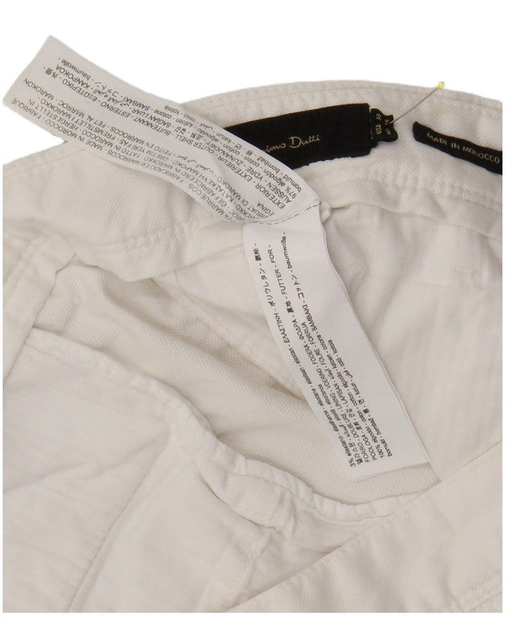 Massimo Dutti Mens Chino Shorts EU 46 XL W38 White Cotton