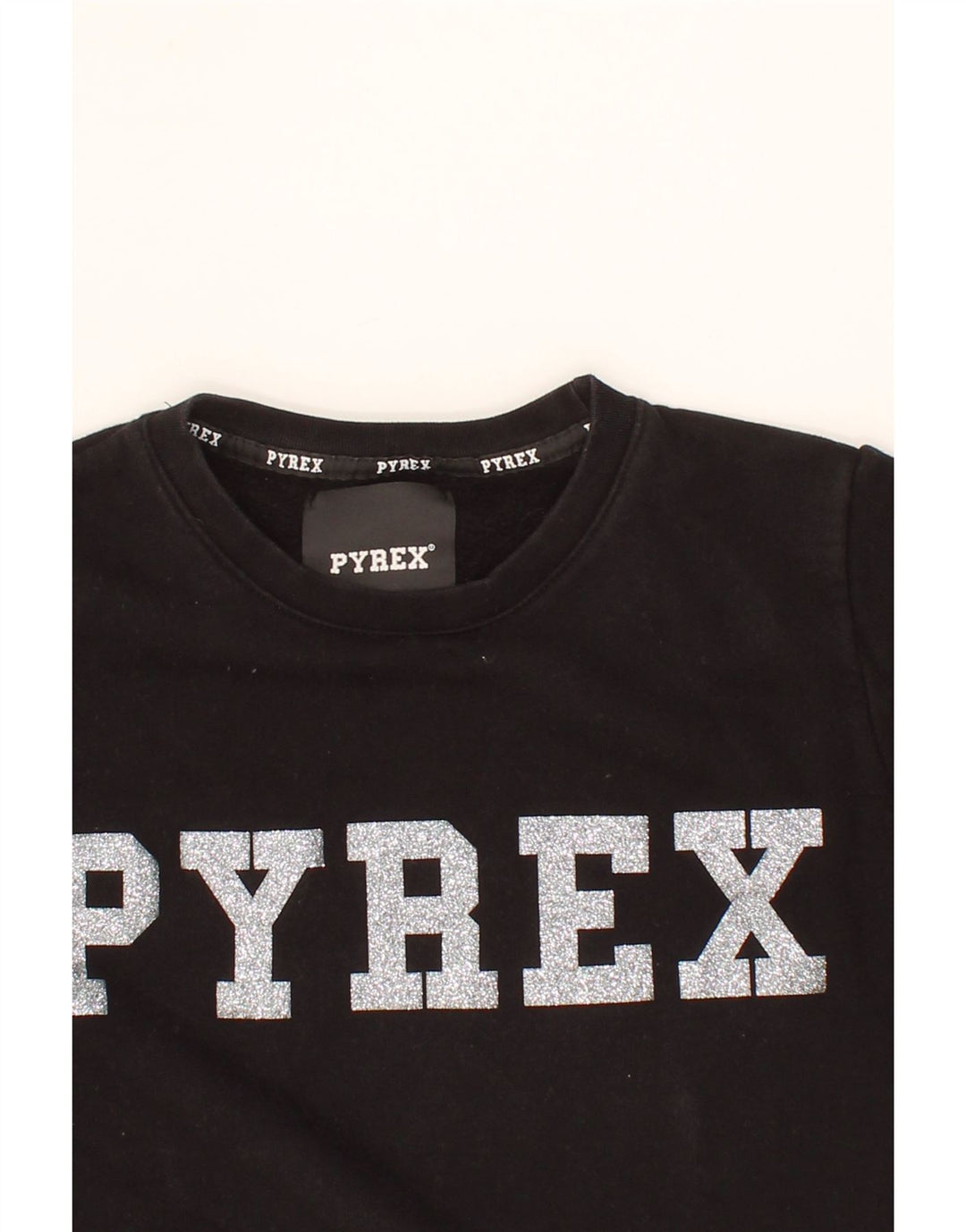 PYREX Girls Graphic Sweatshirt Jumper 12-13 Years Small Black Cotton Vintage Pyrex and Second-Hand Pyrex from Messina Hembry 