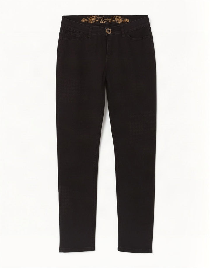 Desigual Womens Skinny Jeans W32 L32 Black Houndstooth