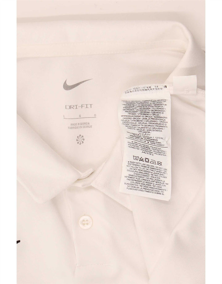 Nike Herre Dri Fit Polo Shirt Stor hvid polyester