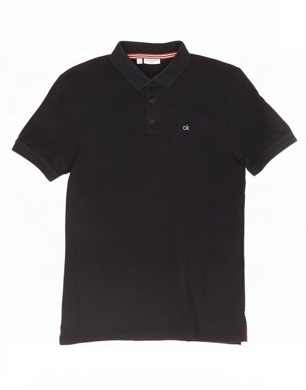 Calvin Klein Mens Polo Shirt Medium Navy Blue Cotton