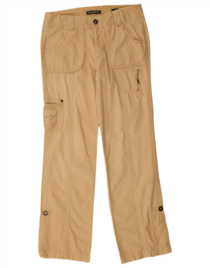 EDDIE BAUER Womens Straight Cargo Trousers US 6 Medium W30 L32 Beige