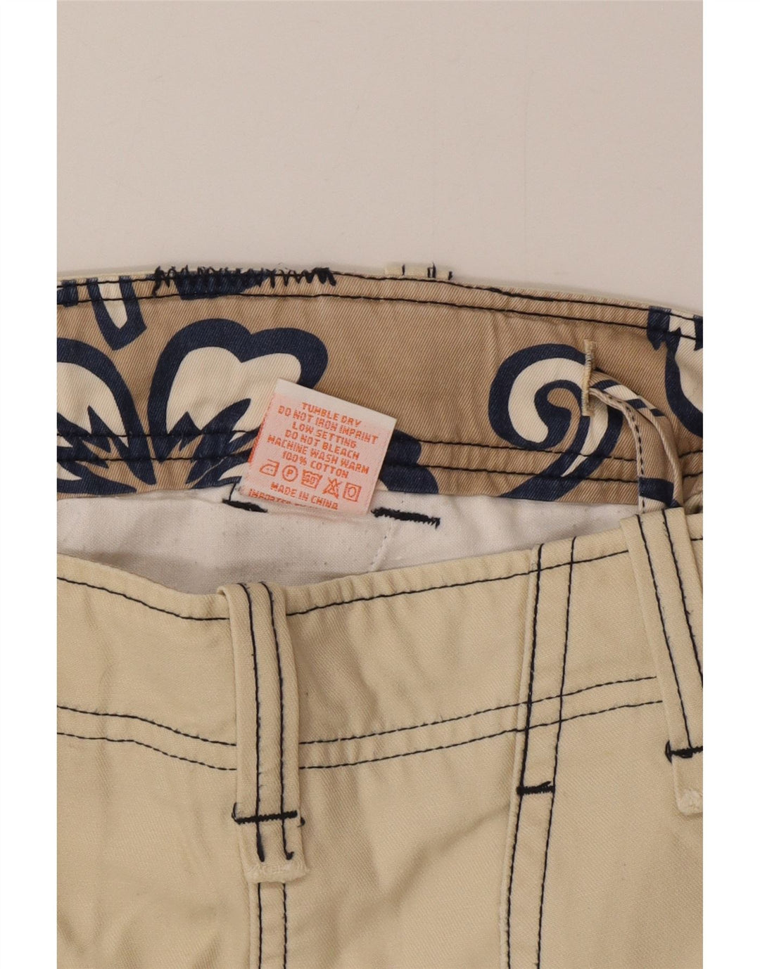 Sundek Mens Cargo Shorts W31 Medium Beige Cotton