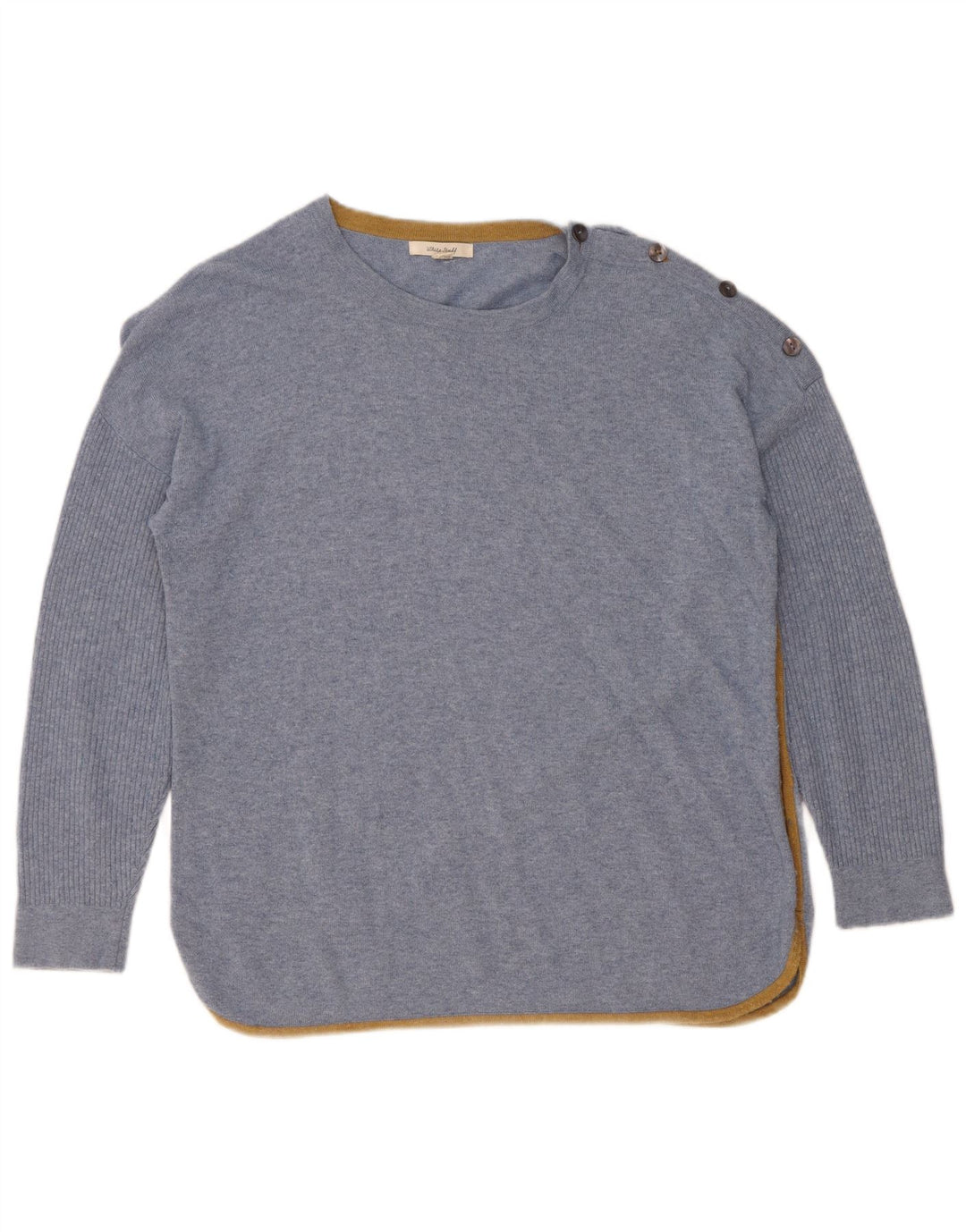 White Stuff Womens Boat Neck Jumper Sweater UK 14 Large  Blue Viscose