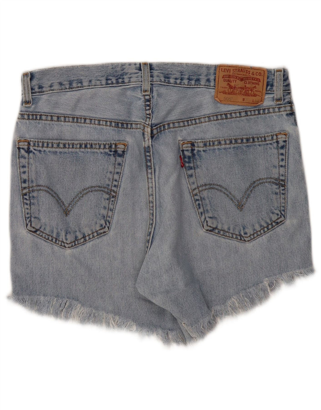 Levi's Womens 505 højtaljede denimshorts med normal pasform W33 mellemblå
