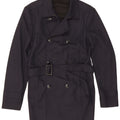 Zara Trench Homme UK 40 Medium Bleu Marine Polyester
