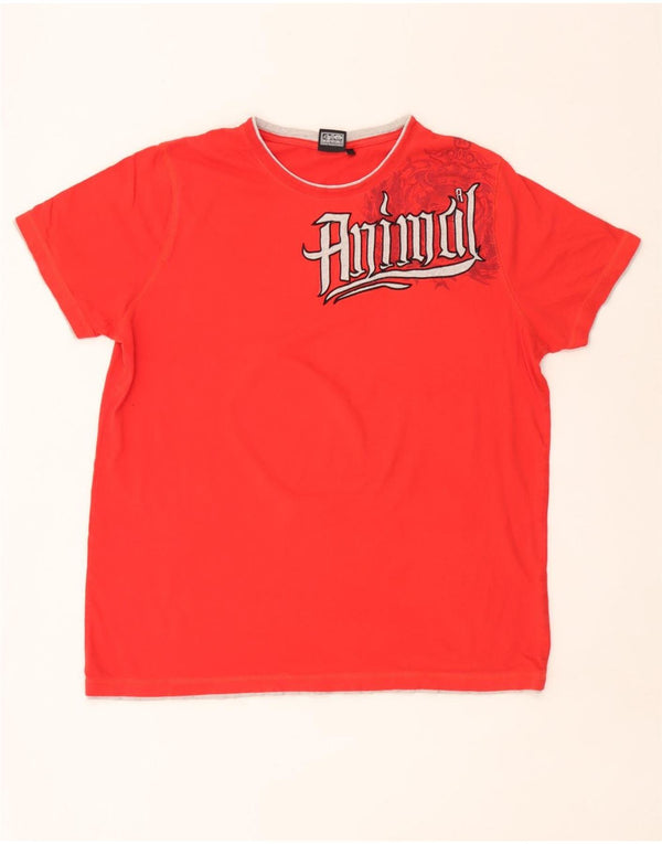 Animal T-Shirt Graphique Homme Top XL Rouge Coton