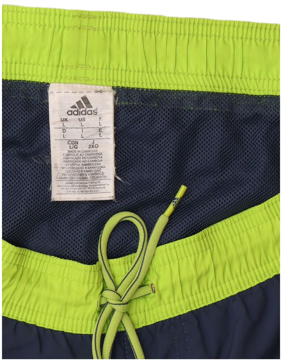 Adidas Mens Sport Shorts Large  Navy Blue Colourblock Polyester