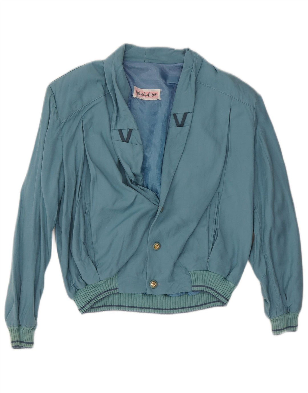 Vintage Womens Bomber Jacket UK 16 Large Blue